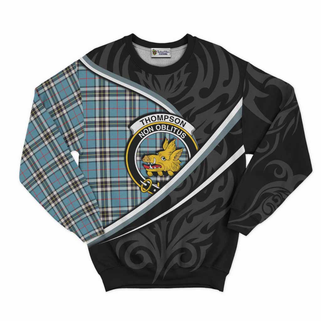 Thompson (Thomson) Tartan Family Crest Sweatshirt Celtic Scottish Thistle Floral - Tartan Vibes Clothing