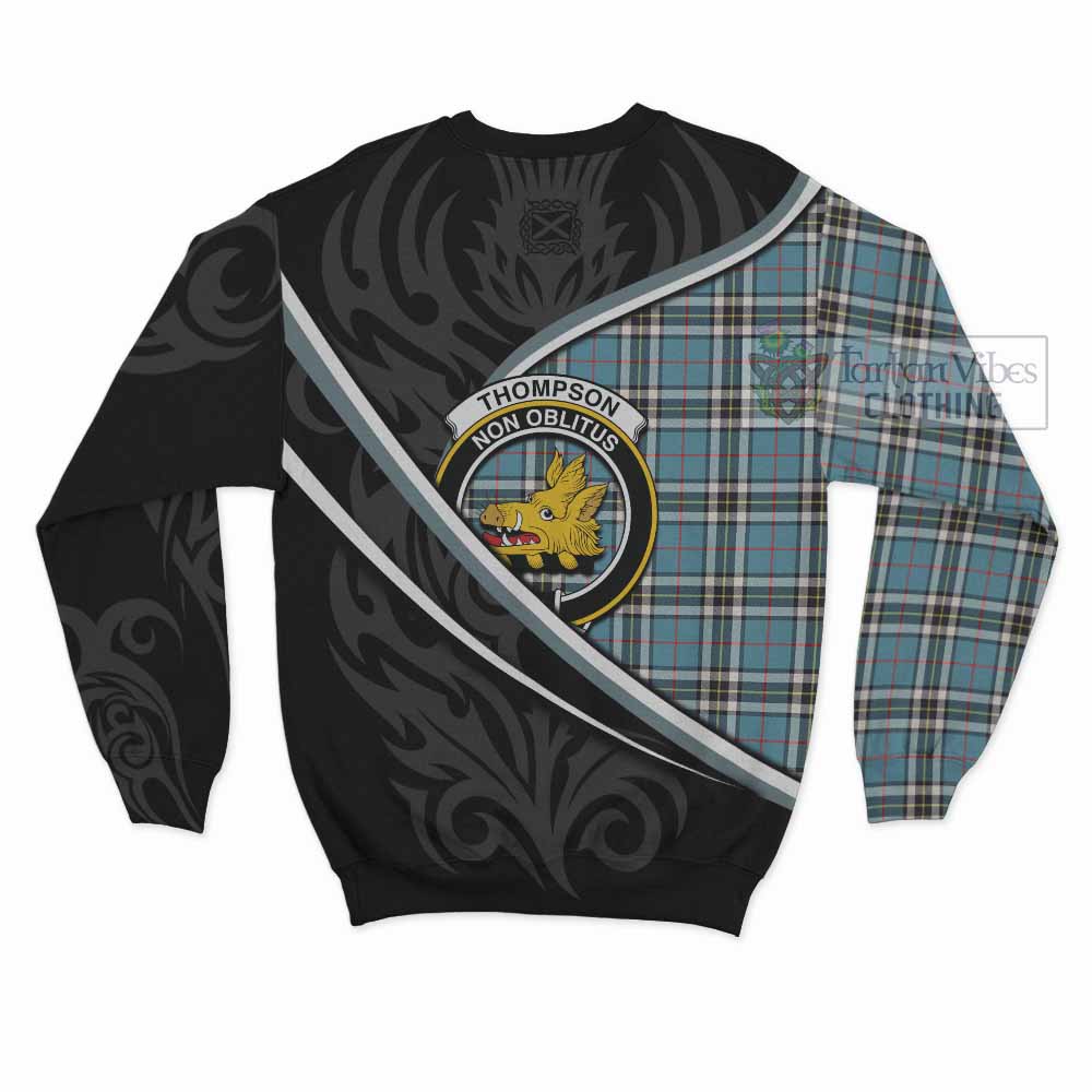 Thompson (Thomson) Tartan Family Crest Sweatshirt Celtic Scottish Thistle Floral - Tartan Vibes Clothing