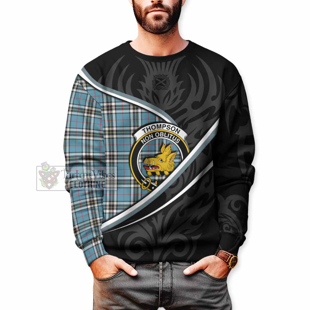 Thompson (Thomson) Tartan Family Crest Sweatshirt Celtic Scottish Thistle Floral - Tartan Vibes Clothing