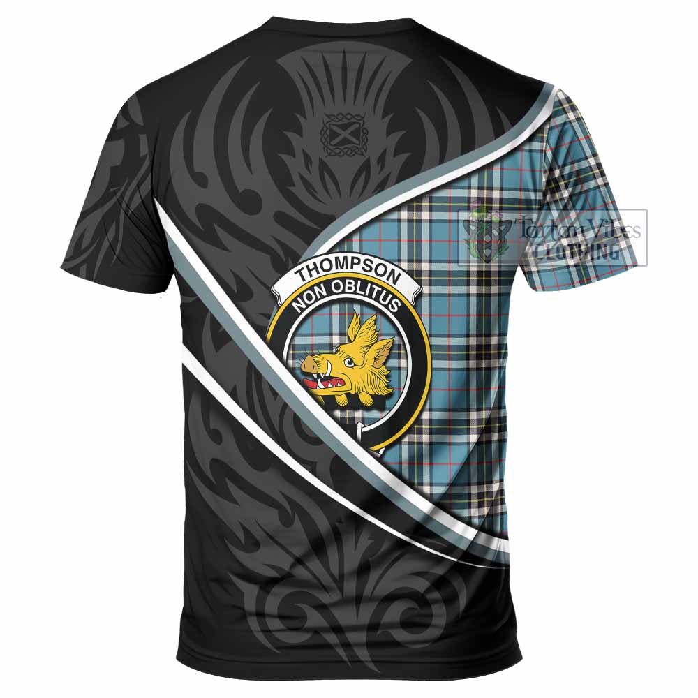 Thompson (Thomson) Tartan Family Crest T-shirt Celtic Scottish Thistle Floral - Tartan Vibes Clothing