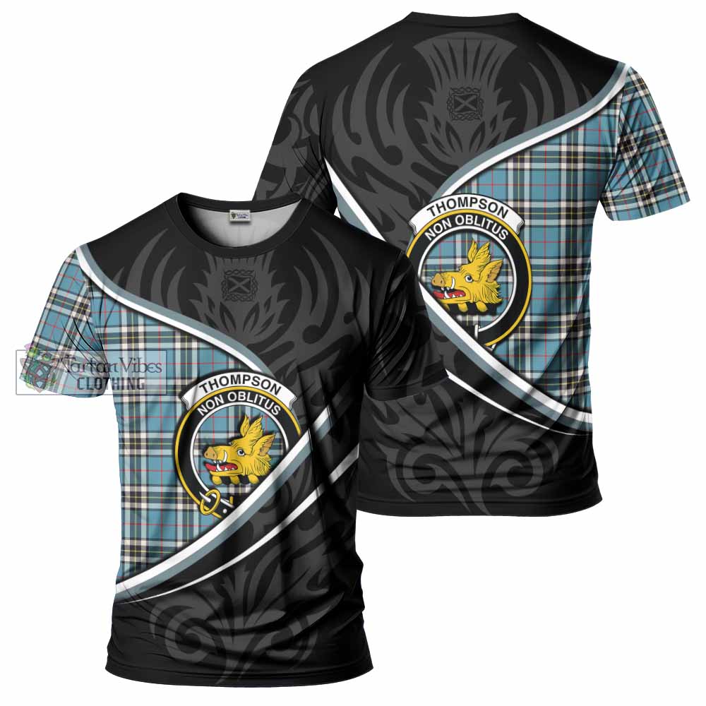 Thompson (Thomson) Tartan Family Crest T-shirt Celtic Scottish Thistle Floral - Tartan Vibes Clothing