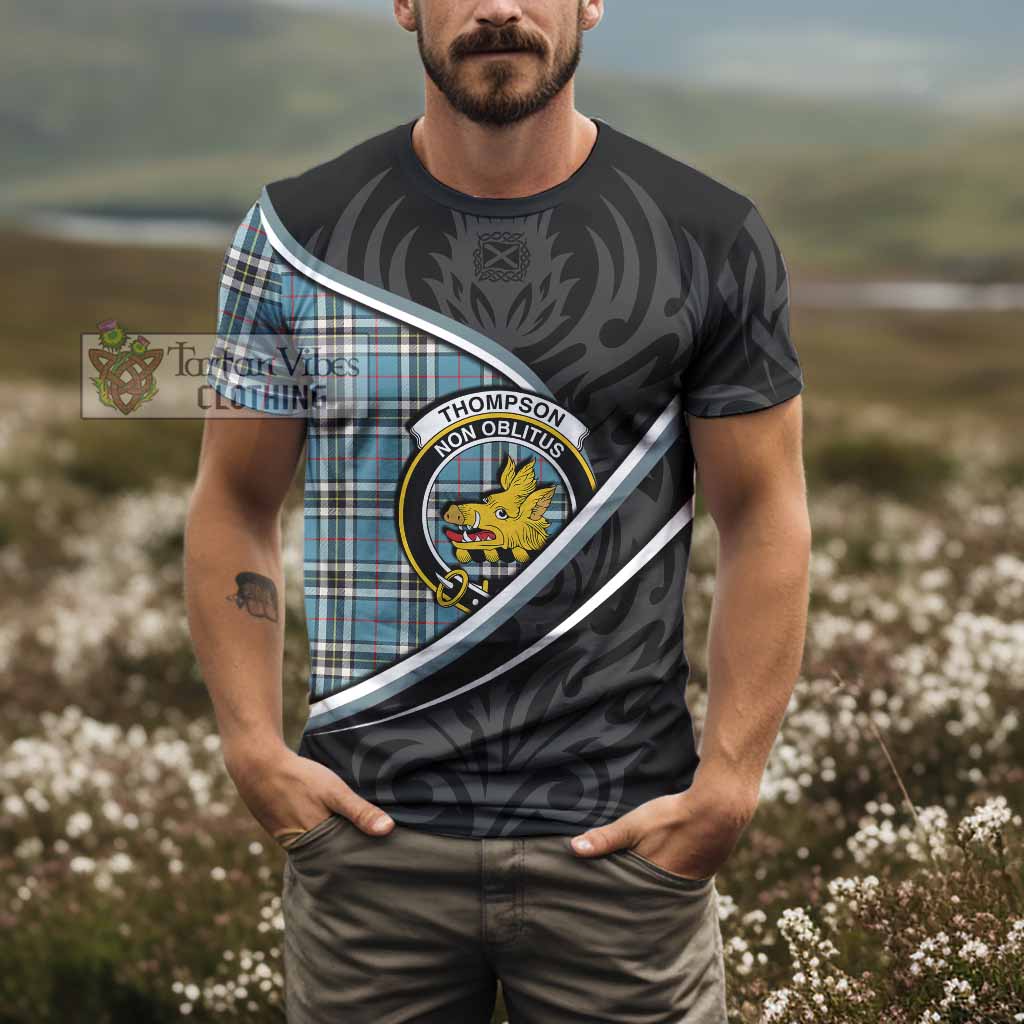 Thompson (Thomson) Tartan Family Crest T-shirt Celtic Scottish Thistle Floral - Tartan Vibes Clothing