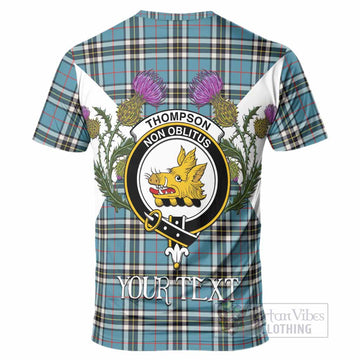 Thompson (Thomson) Tartan Family Crest T-Shirt Scottish Burns Night Thistle Floral