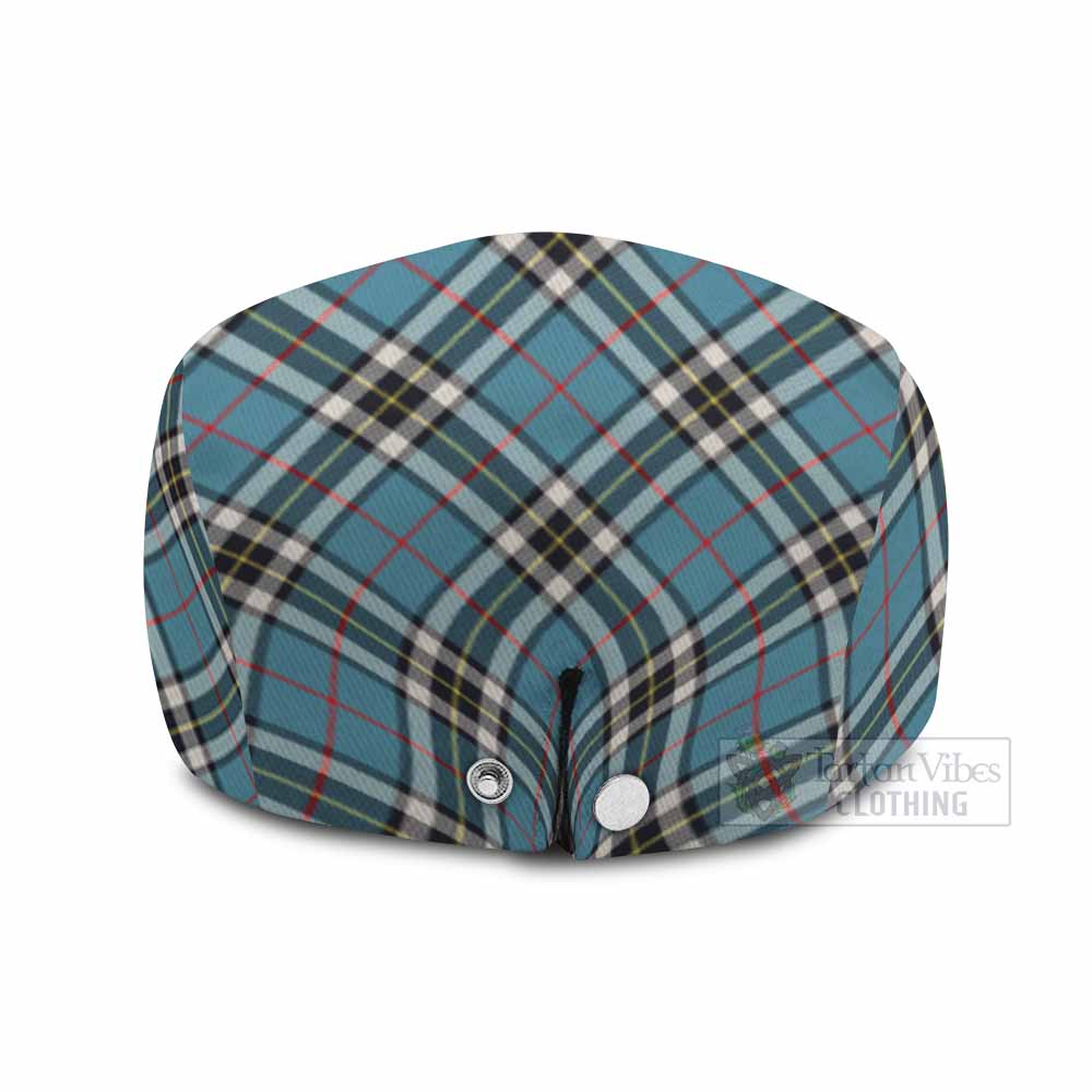 Thompson (Thomson) Tartan Flat Cap, Jeff Cap Cross Style with Family Crest - Tartan Vibes Clothing