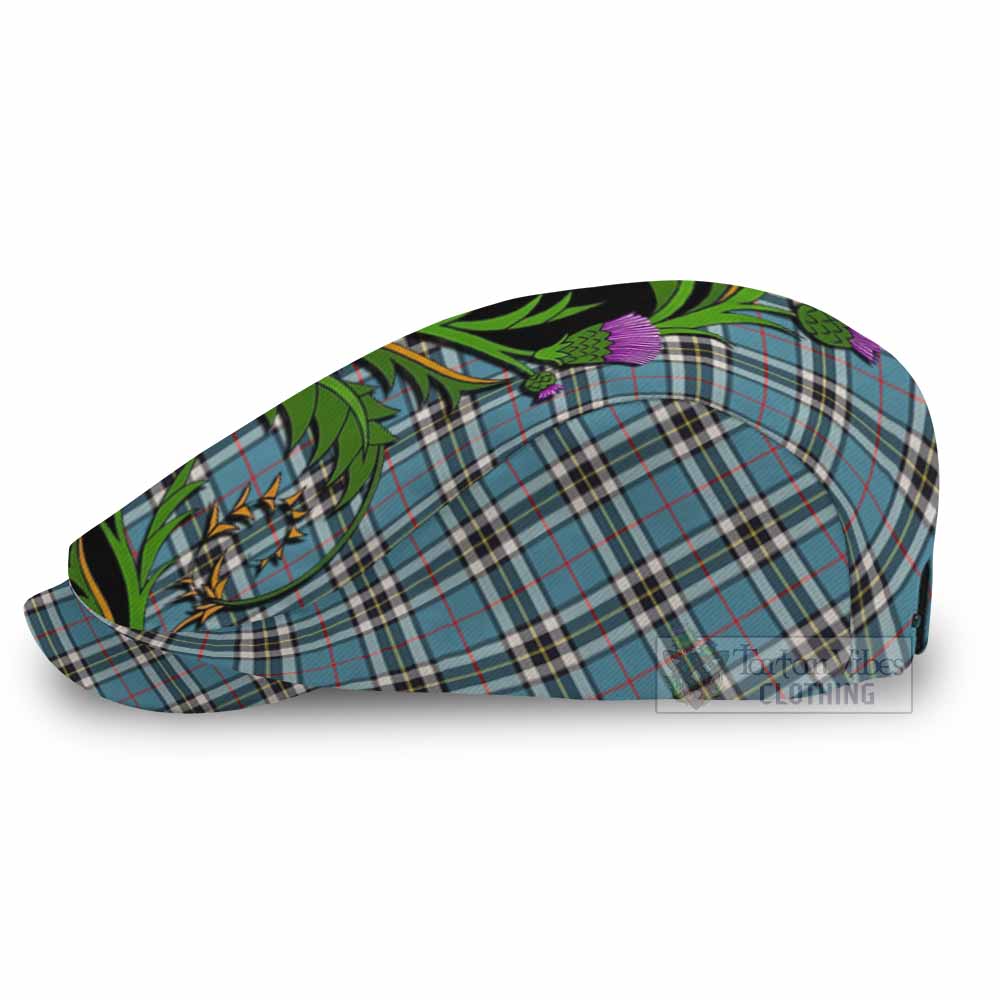 Thompson (Thomson) Tartan Flat Cap, Jeff Cap Scottish Thistle Pride Heritage Art