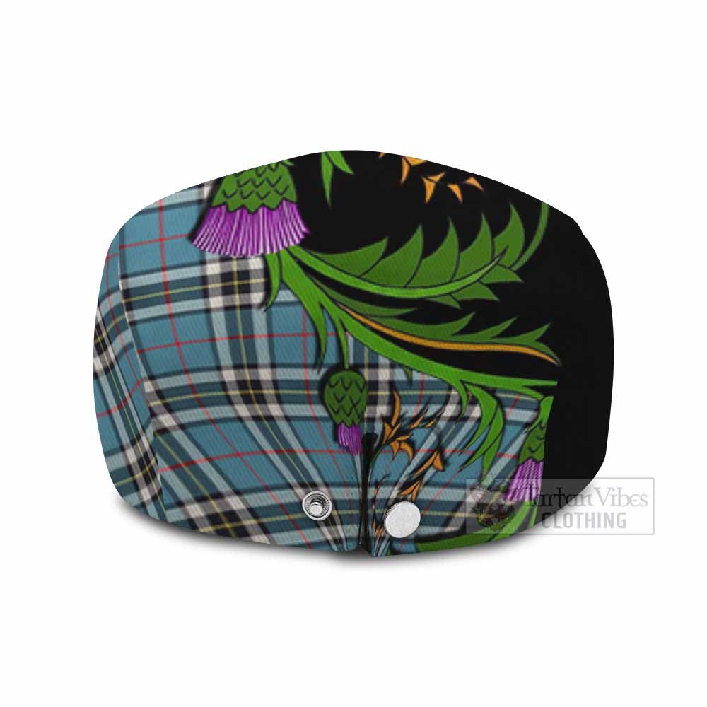 Thompson (Thomson) Tartan Flat Cap, Jeff Cap Scottish Thistle Pride Heritage Art