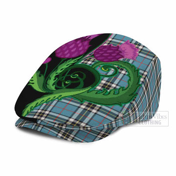 Thompson (Thomson) Tartan Flat Cap, Jeff Cap Traditional Scottish Thistle