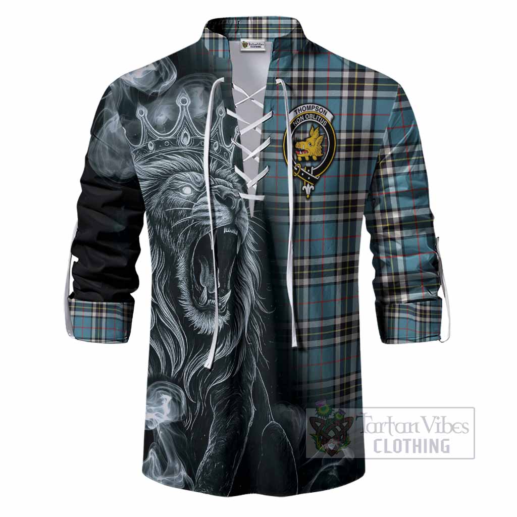 Thompson (Thomson) Tartan Ghillie Shirt Roaring Lion Heritage