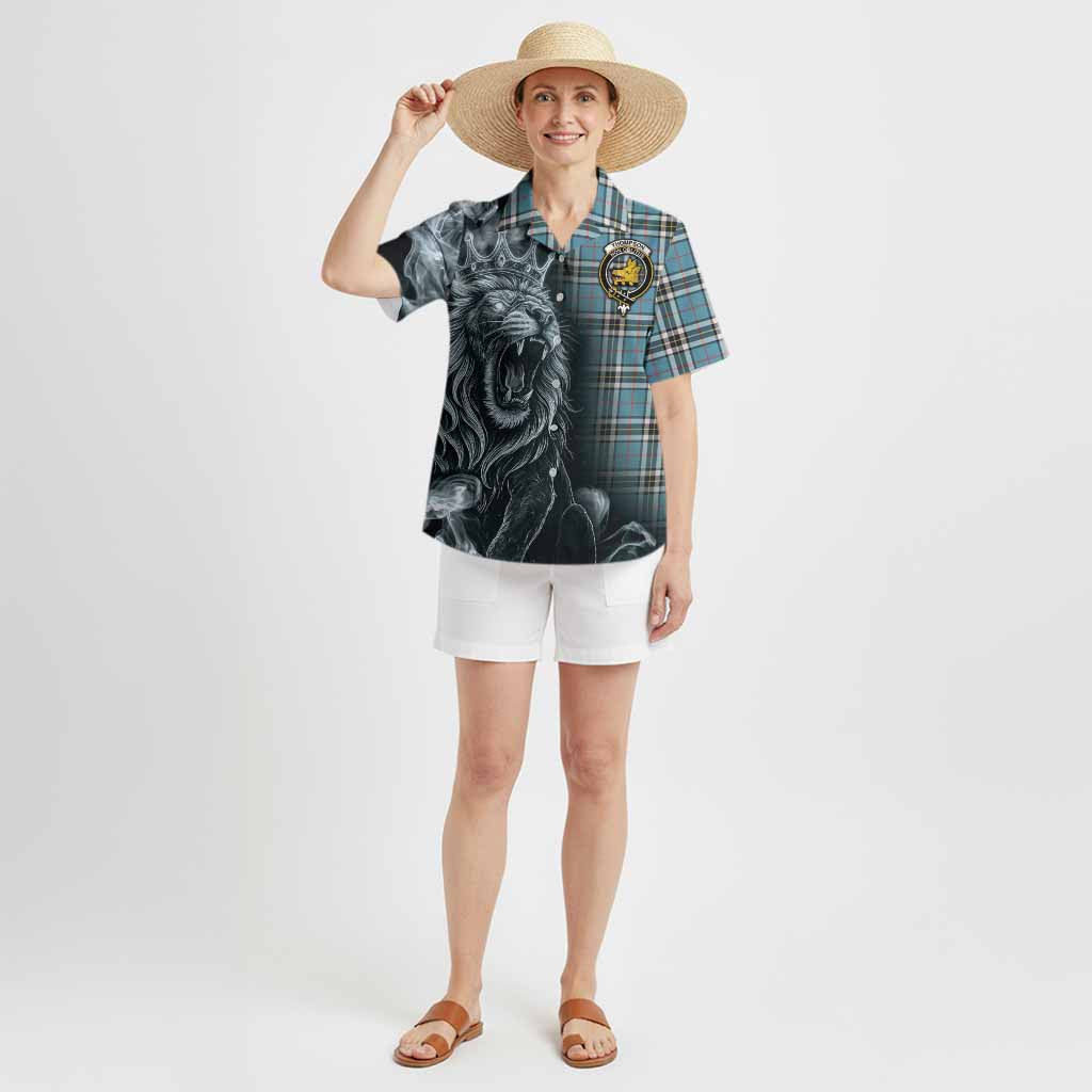 Thompson (Thomson) Tartan Hawaiian Shirt Roaring Lion Heritage