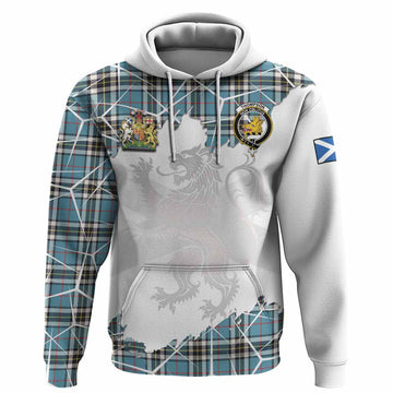 Thompson (Thomson) Tartan Hoodie with Family Crest and Lion Rampant Grunge Style