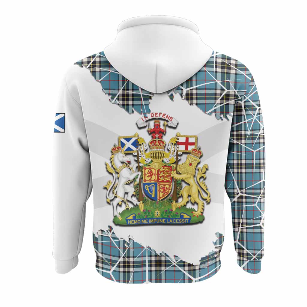Thompson (Thomson) Tartan Hoodie with Family Crest and Lion Rampant Grunge Style
