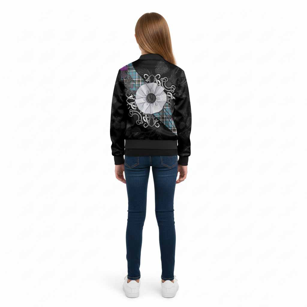 Thompson (Thomson) Tartan Kid Bomber Jacket Jacobite White Rose - Tartan Vibes Clothing