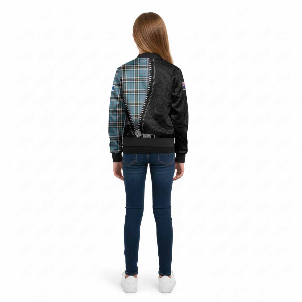 Thompson (Thomson) Tartan Kid Bomber Jacket New Zealand Pattern Unique Zipper Stylized