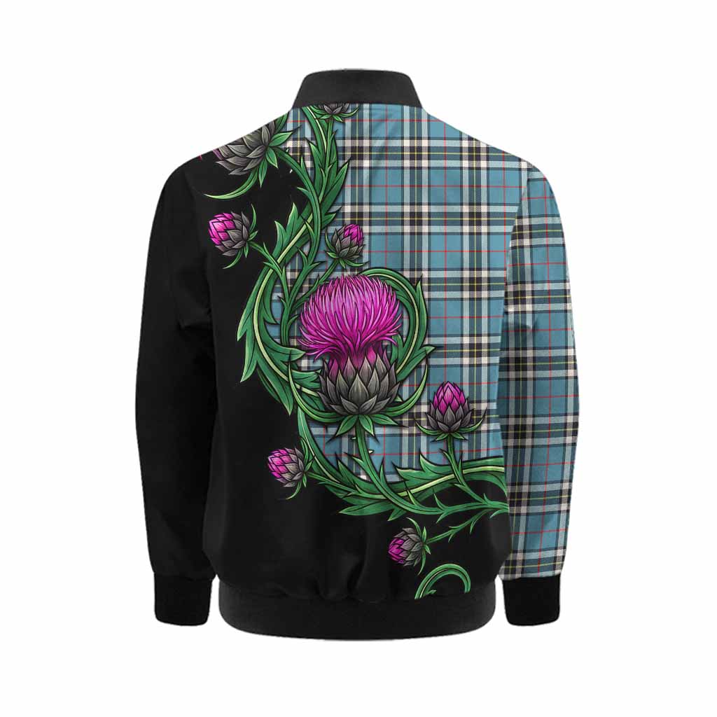 Thompson (Thomson) Tartan Kid Bomber Jacket Resilient Scottish Thistle Kid - Tartan Vibes Clothing