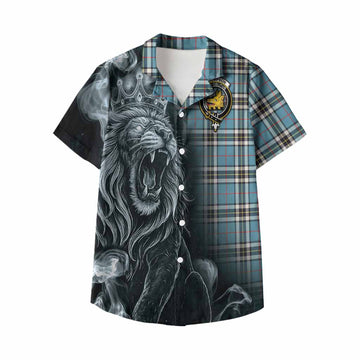 Thompson (Thomson) Tartan Kid Hawaiian Shirt Roaring Lion Heritage