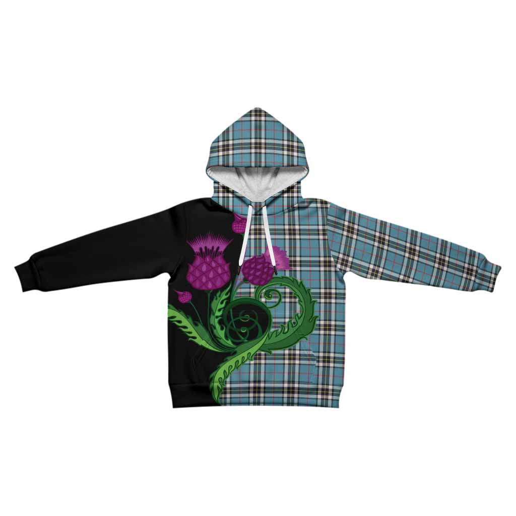 Thompson (Thomson) Tartan Kid Hoodie Traditional Scottish Thistle