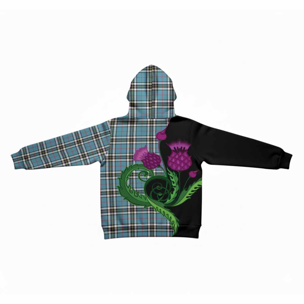 Thompson (Thomson) Tartan Kid Hoodie Traditional Scottish Thistle