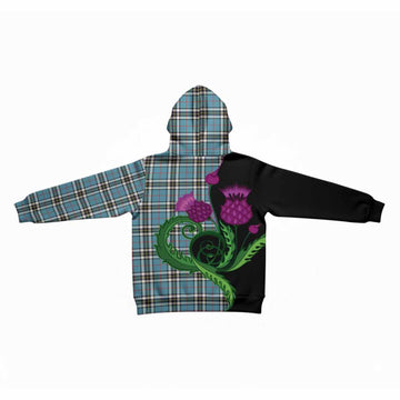 Thompson (Thomson) Tartan Kid Hoodie Traditional Scottish Thistle