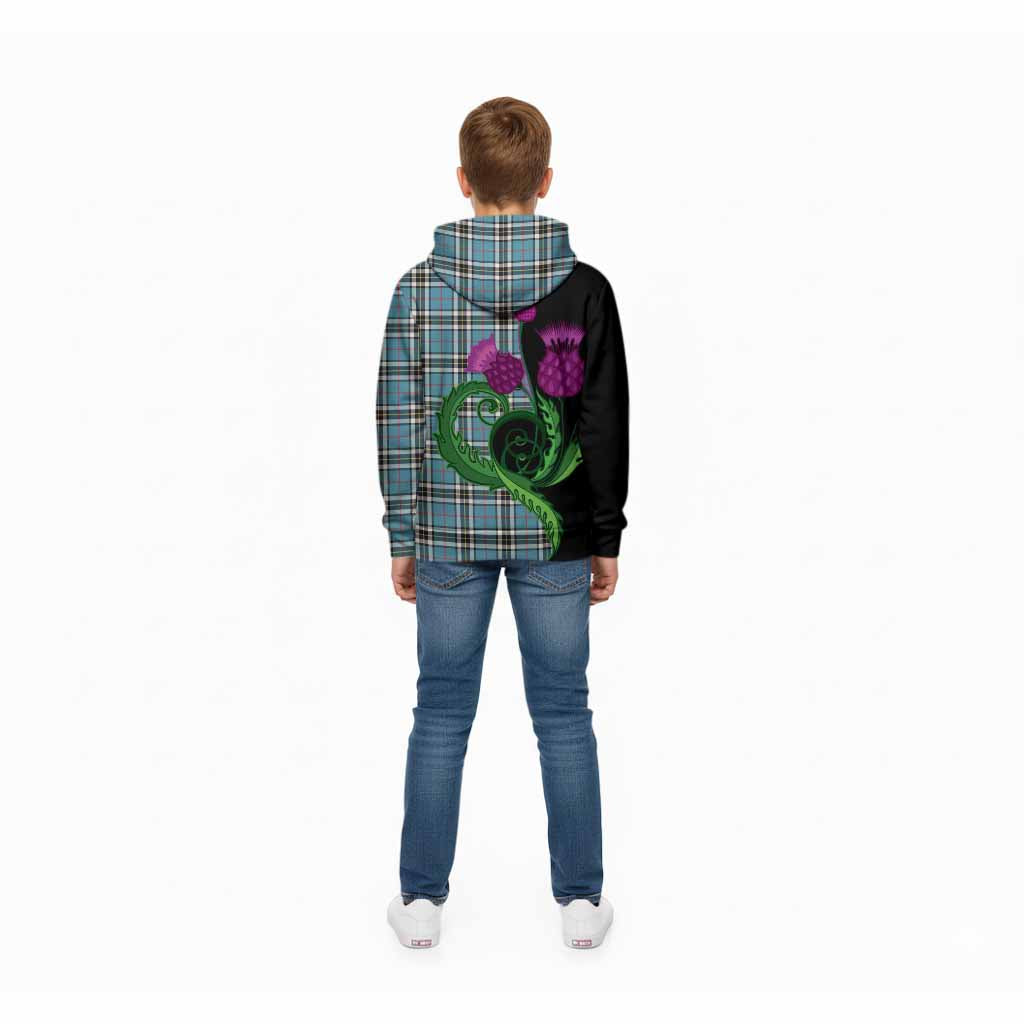 Thompson (Thomson) Tartan Kid Hoodie Traditional Scottish Thistle