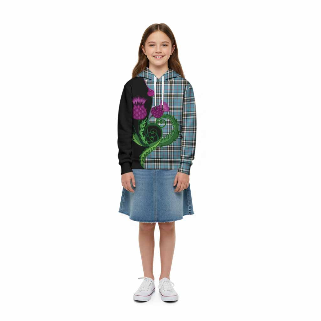 Thompson (Thomson) Tartan Kid Hoodie Traditional Scottish Thistle