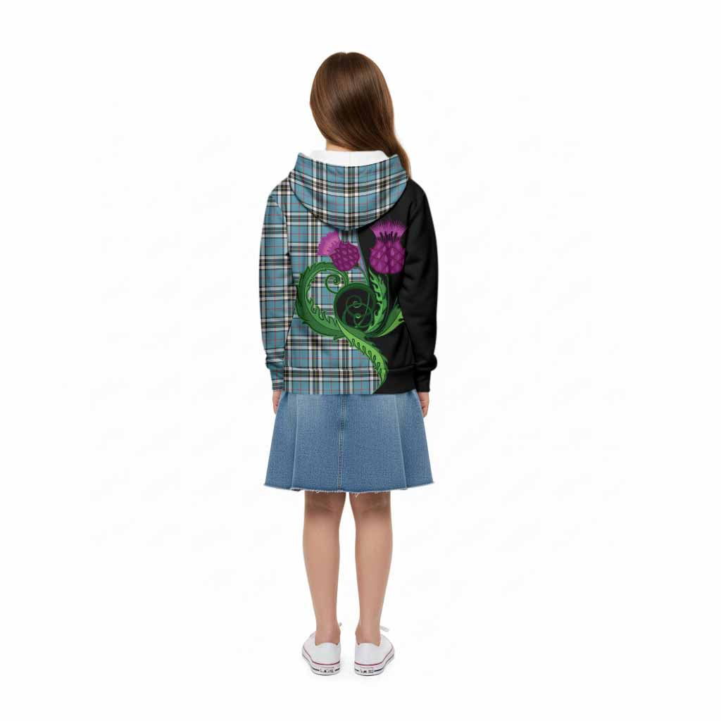 Thompson (Thomson) Tartan Kid Hoodie Traditional Scottish Thistle