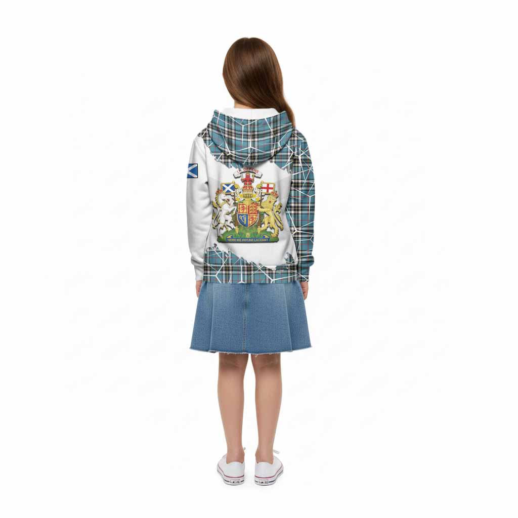 Thompson (Thomson) Tartan Kid Hoodie with Family Crest and Lion Rampant Grunge Style