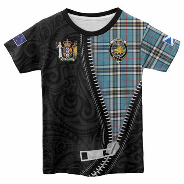 Thompson (Thomson) Tartan Kid T-shirt New Zealand Pattern Unique Zipper Stylized