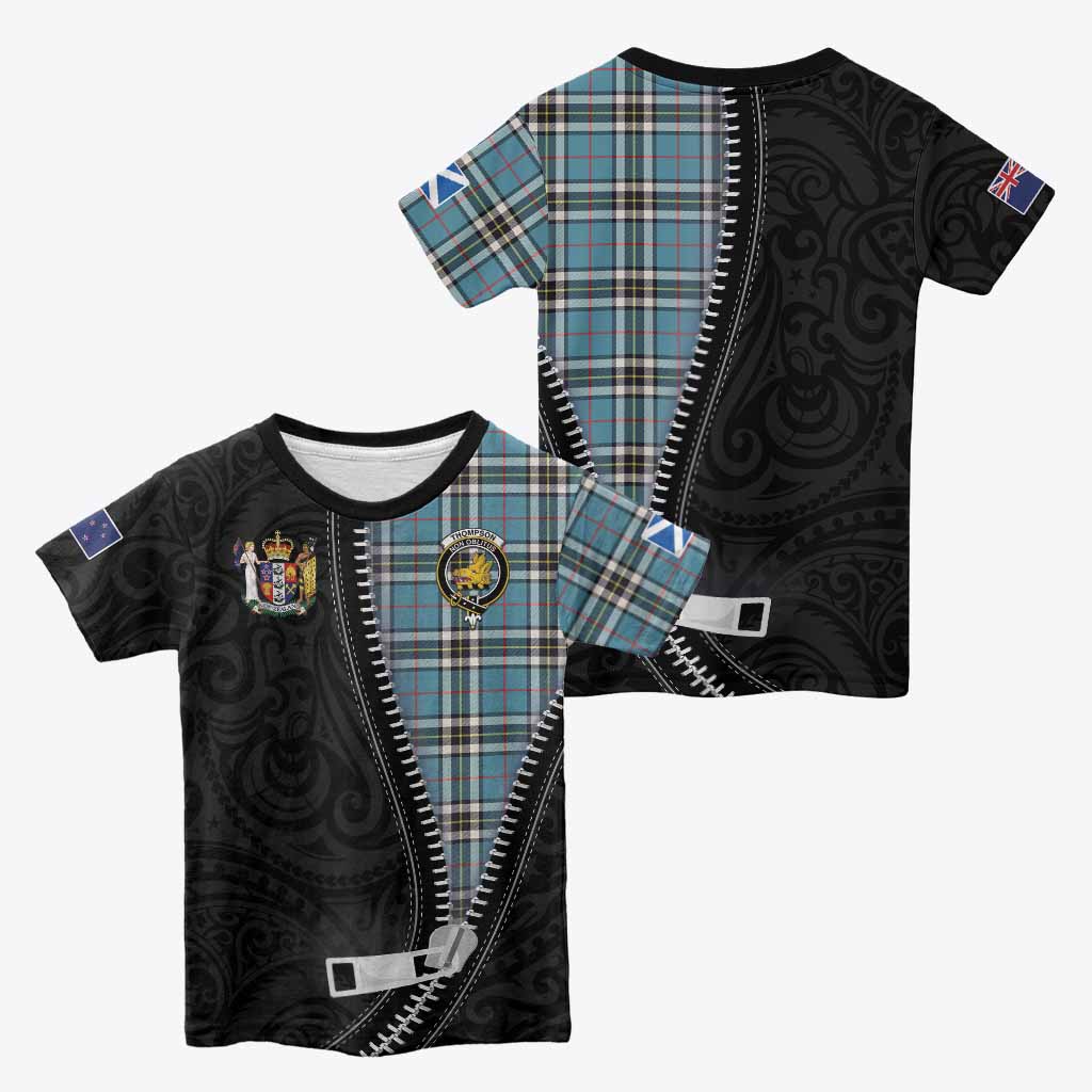 Thompson (Thomson) Tartan Kid T-shirt New Zealand Pattern Unique Zipper Stylized