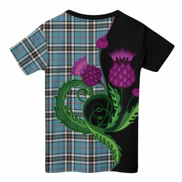 Thompson (Thomson) Tartan Kid T-shirt Traditional Scottish Thistle