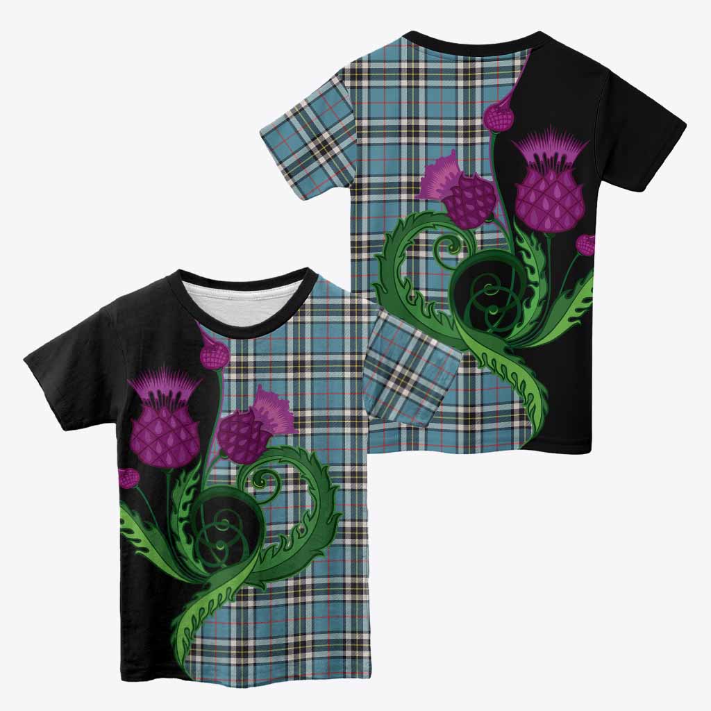 Thompson (Thomson) Tartan Kid T-shirt Traditional Scottish Thistle