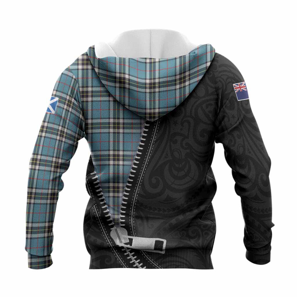 Thompson (Thomson) Tartan Knitted Hoodie New Zealand Pattern Unique Zipper Stylized