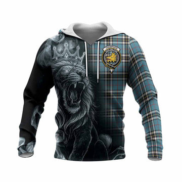 Thompson (Thomson) Tartan Knitted Hoodie Roaring Lion Heritage