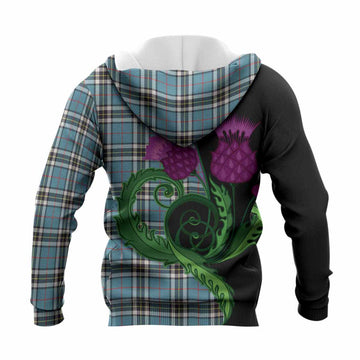 Thompson (Thomson) Tartan Knitted Hoodie Traditional Scottish Thistle