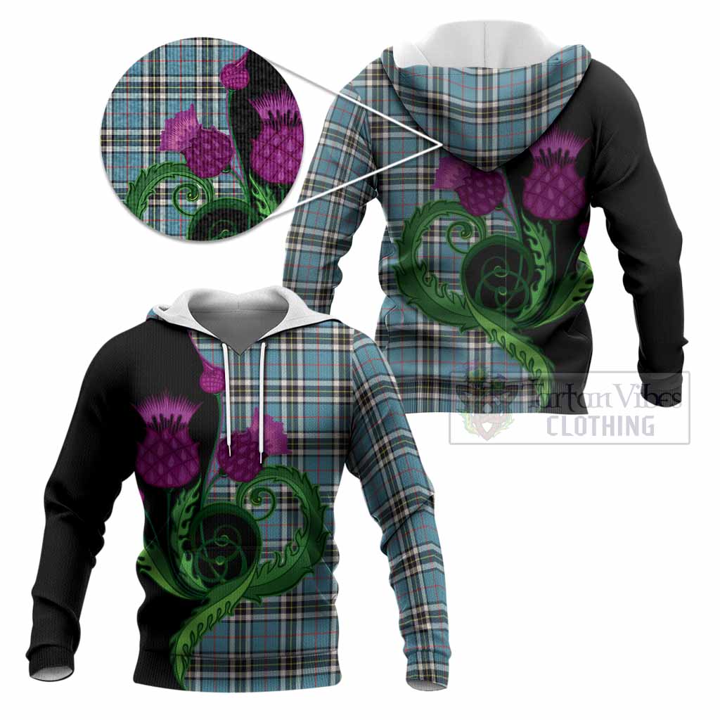 Thompson (Thomson) Tartan Knitted Hoodie Traditional Scottish Thistle
