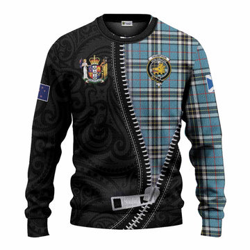 Thompson (Thomson) Tartan Knitted Sweater New Zealand Pattern Unique Zipper Stylized