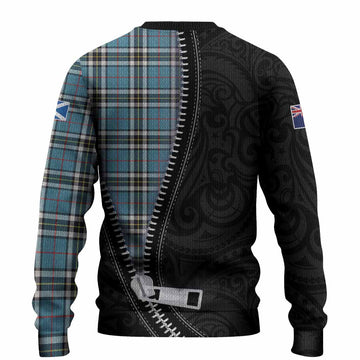 Thompson (Thomson) Tartan Knitted Sweater New Zealand Pattern Unique Zipper Stylized