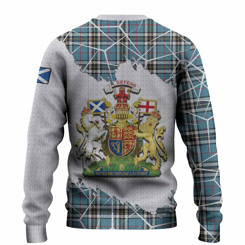 Thompson (Thomson) Tartan Knitted Sweater with Family Crest and Lion Rampant Grunge Style