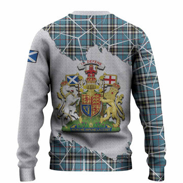 Thompson (Thomson) Tartan Knitted Sweater with Family Crest and Lion Rampant Grunge Style