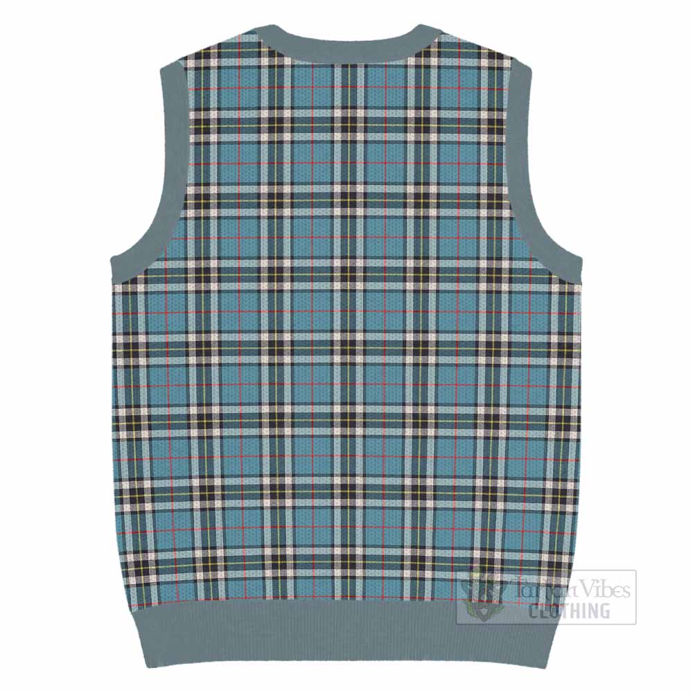 Thompson (Thomson) Tartan Knitted V-Neck Vest with Family Crest - Tartan Vibes Clothing