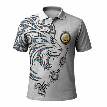 Thompson (Thomson) Tartan Lion Roar Polo Shirt Alba Gu Brath with Celtic Motifs