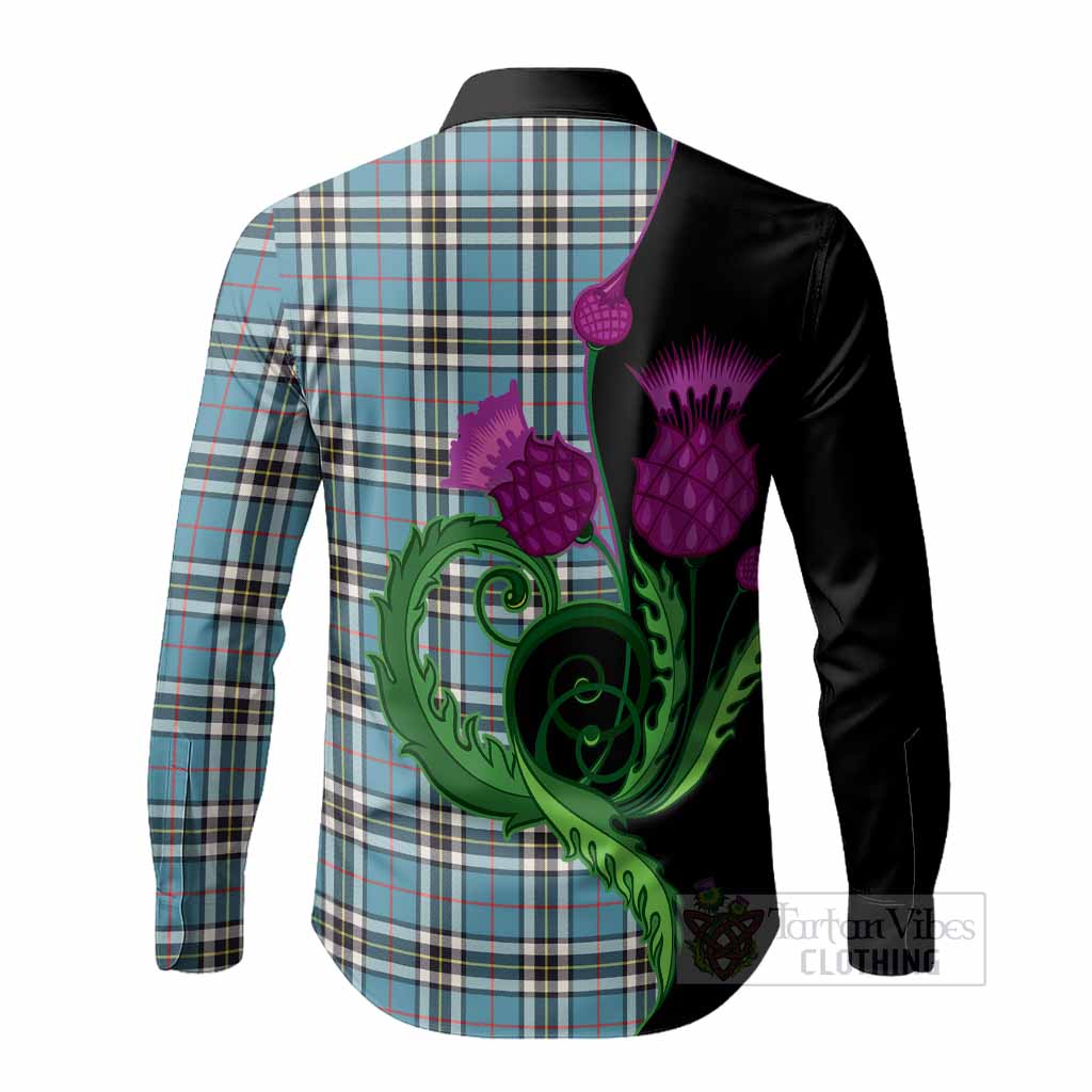Thompson (Thomson) Tartan Long Sleeve Button Shirts Traditional Scottish Thistle