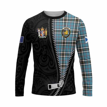 Thompson (Thomson) Tartan Long Sleeve T-Shirt New Zealand Pattern Unique Zipper Stylized