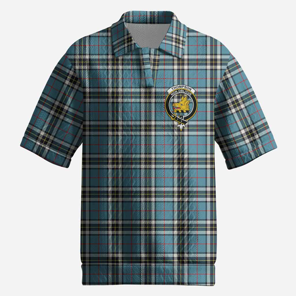 Thompson (Thomson) Tartan Men’s Polo Sweater Top with Family Crest