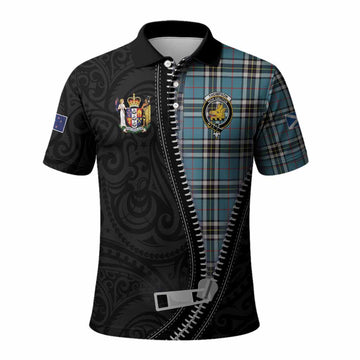 Thompson (Thomson) Tartan Polo Shirt New Zealand Pattern Unique Zipper Stylized