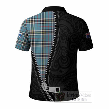 Thompson (Thomson) Tartan Polo Shirt New Zealand Pattern Unique Zipper Stylized