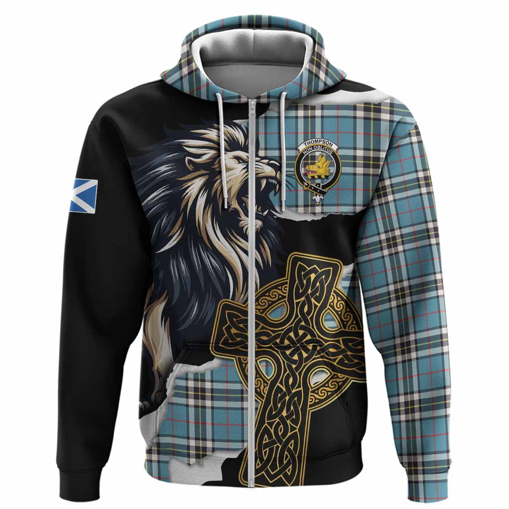 Thompson (Thomson) Tartan Scottish Hoodie Lion Celtic Heritage