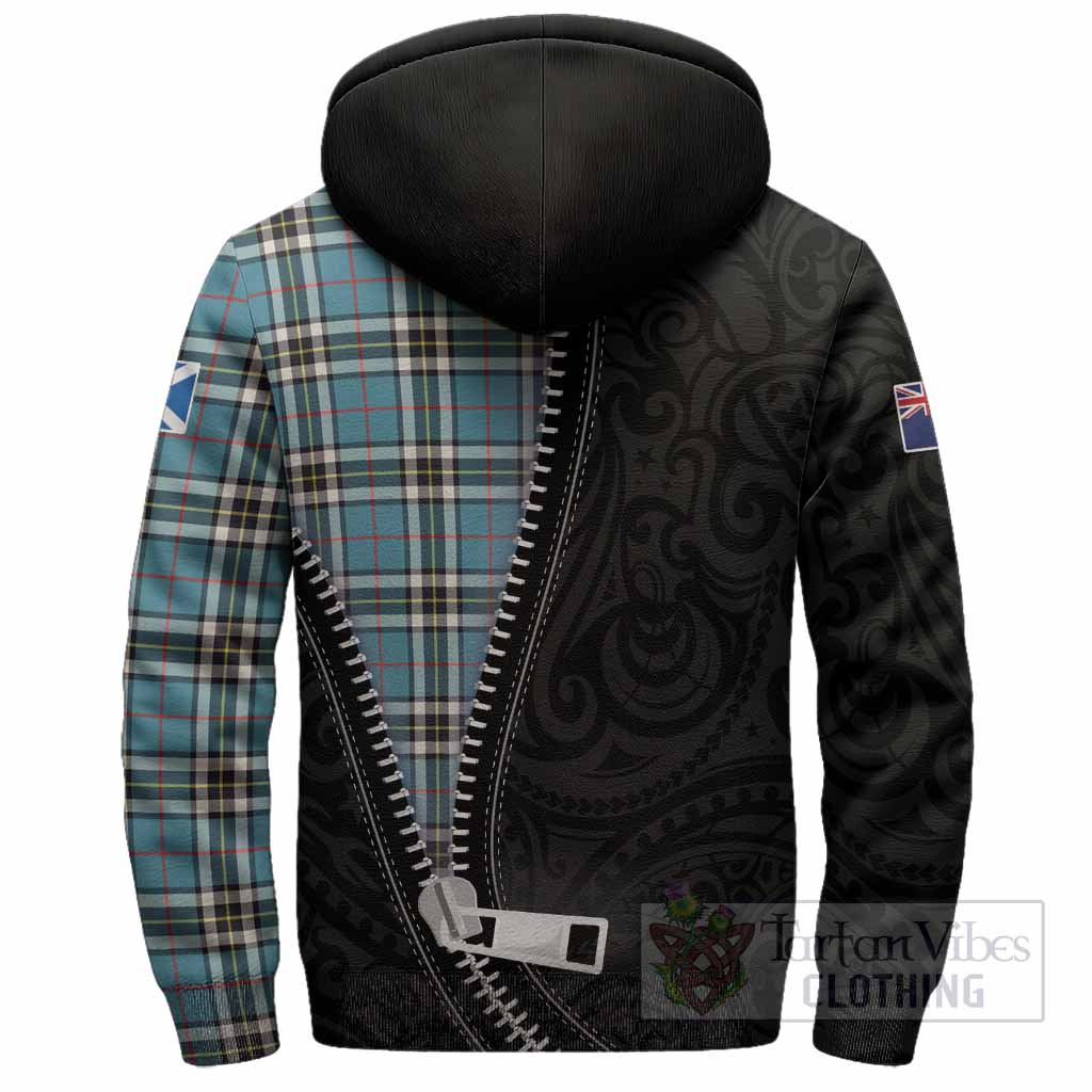 Thompson (Thomson) Tartan Sherpa Hoodie New Zealand Pattern Unique Zipper Stylized