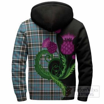Thompson (Thomson) Tartan Sherpa Hoodie Traditional Scottish Thistle
