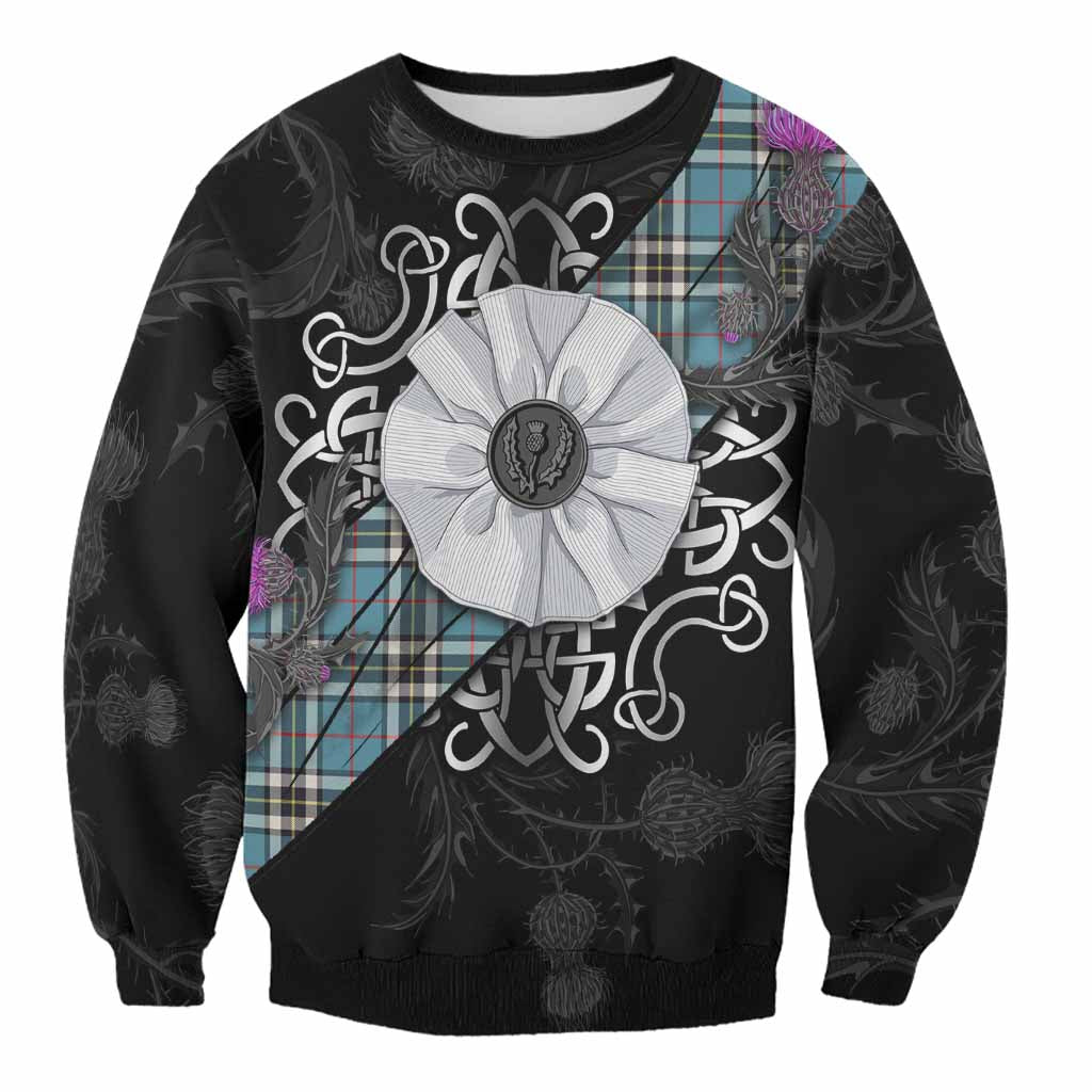 Thompson (Thomson) Tartan Sweatshirt Jacobite White Rose Unisex - Tartan Vibes Clothing