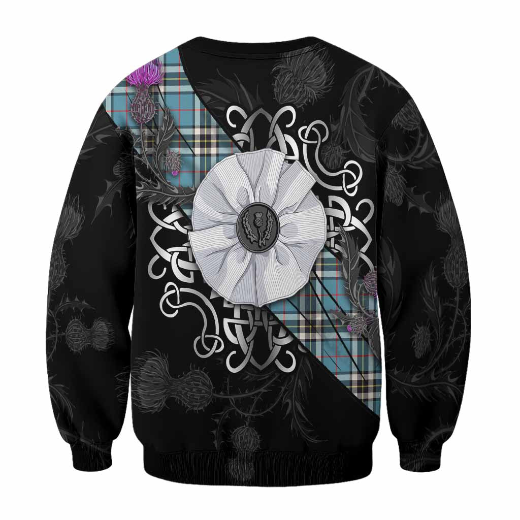 Thompson (Thomson) Tartan Sweatshirt Jacobite White Rose - Tartan Vibes Clothing